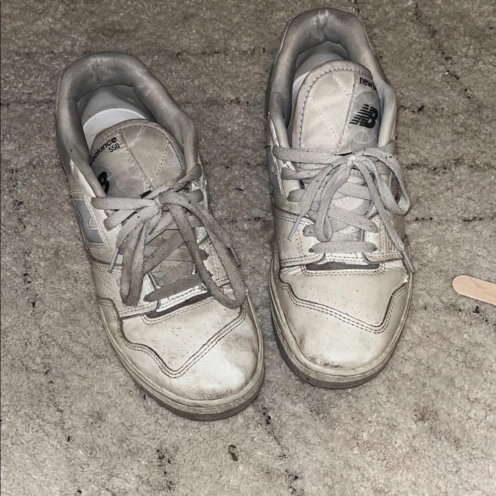 New Balance Gray and White 550 Athletic Shoes used